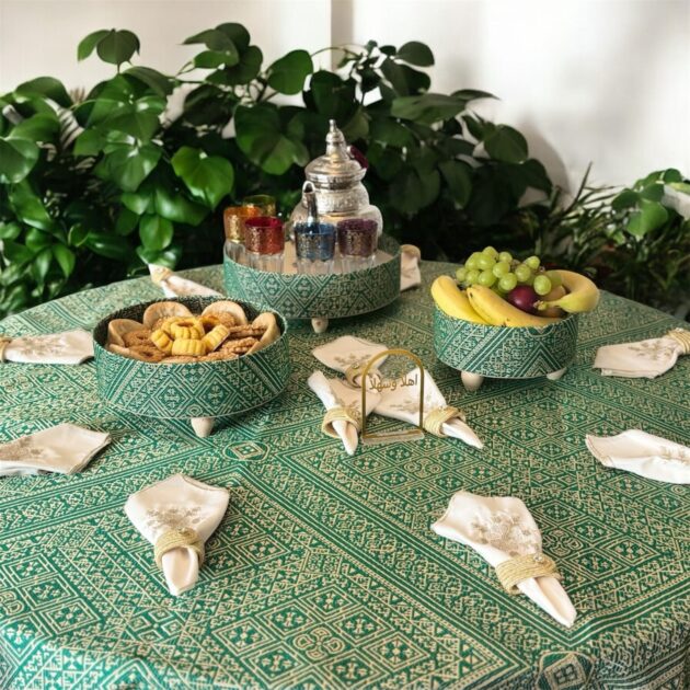 Moroccan Green Decorated Trays - Image 2