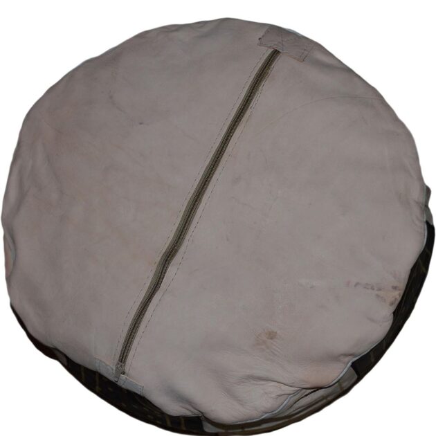 Handcrafted Leather Pouf - Image 4