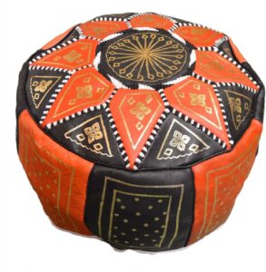 Handcrafted Leather Pouf