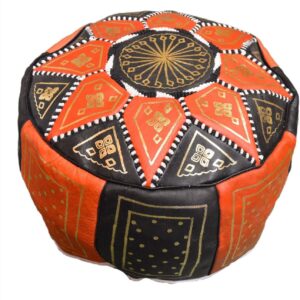Handcrafted Leather Pouf