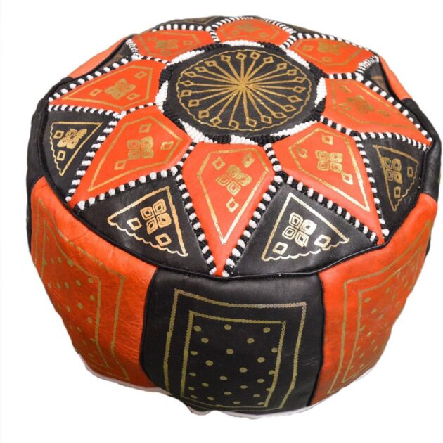 Handcrafted Leather Pouf
