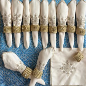 Moroccan Hand-Embroidered Tablecloth