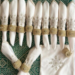 Moroccan Hand-Embroidered Tablecloth