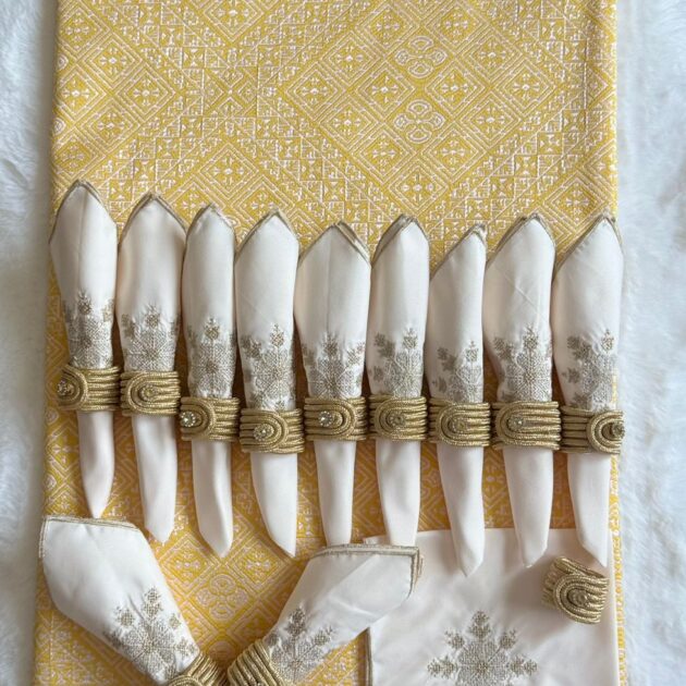 Moroccan Hand-Embroidered Tablecloth - Image 2