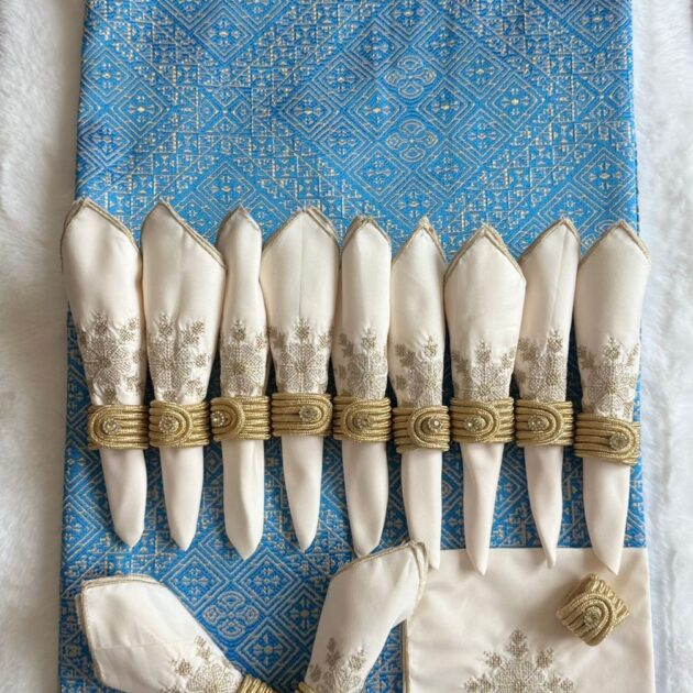 Moroccan Hand-Embroidered Tablecloth - Image 2