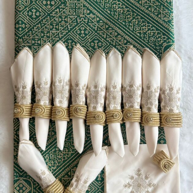 Moroccan Hand-Embroidered Tablecloth - Image 2