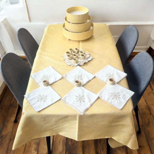 Moroccan Yellow Decorated Trays - Image 3