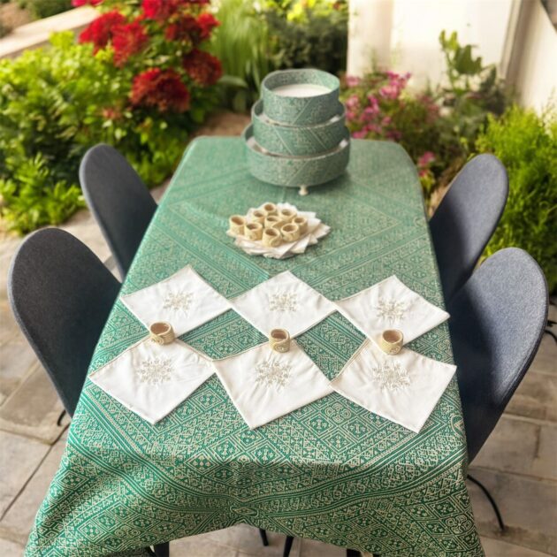 Moroccan Green Decorated Trays - Image 4